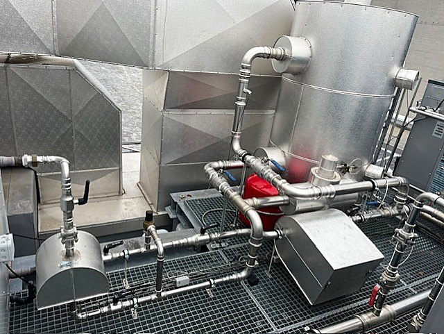 Stainless-steel rooftop piping